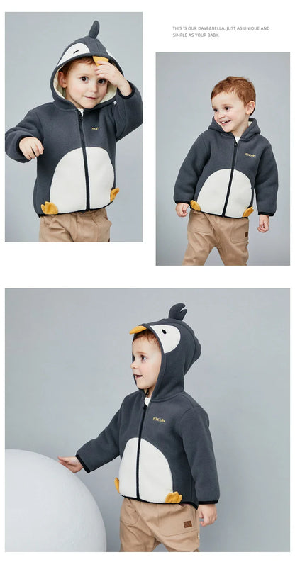 Dave Bella Cute Animal Shape Children Hoodie Cartoon Boys Girls Coat Autumn Warm Hooded Outerwear Toddler Girl Clothes DBX14462