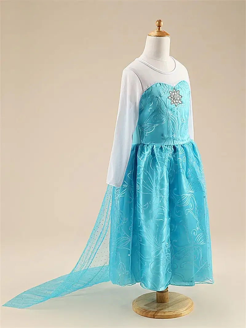 Elsa Costume for Girls 2024 Carnival Party Snow Queen Luxury Cosplay Costume Birthday Party Outfit Elsa Princess 3-10Y Kid Dress