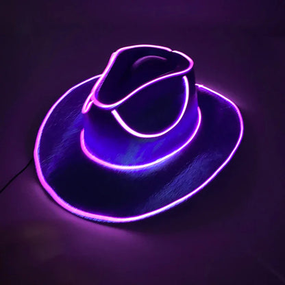 Chapeau de Cowboy nacré, Costume de danse, casquette de Cowgirl scintillante, pour boîte de nuit néon, nouvel arrivage