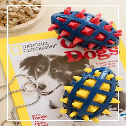Rugby en caoutchouc pour chien, épines souples, meulage des dents, résistance aux morsures, compression, vocalisation accompagnant les chiens de grande et moyenne taille