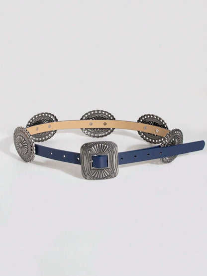 Ceinture robuste en métal sculpté pour femmes, 1 pièce, Style Punk, accessoire Cowboy Cowgirl, Boho