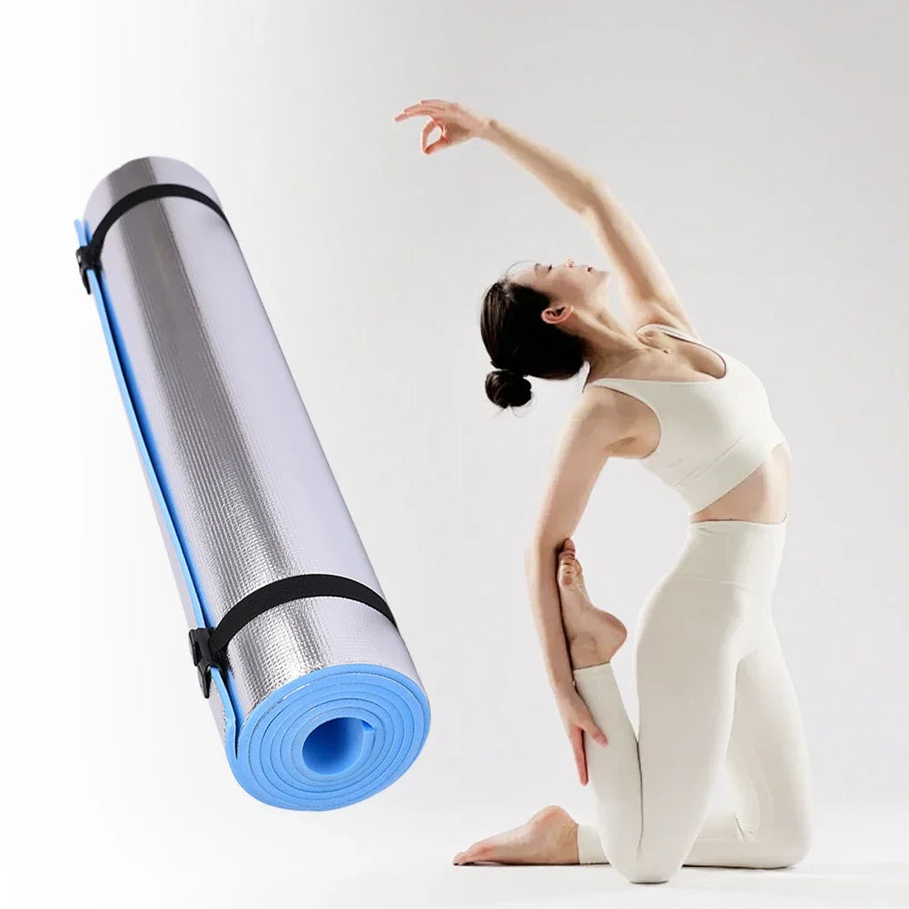 Tapis de yoga imperméable, tapis de yoga résistant à l'humidité, tapis de pique-nique de camping épaissi, multifonction portable pour exercices de fitness