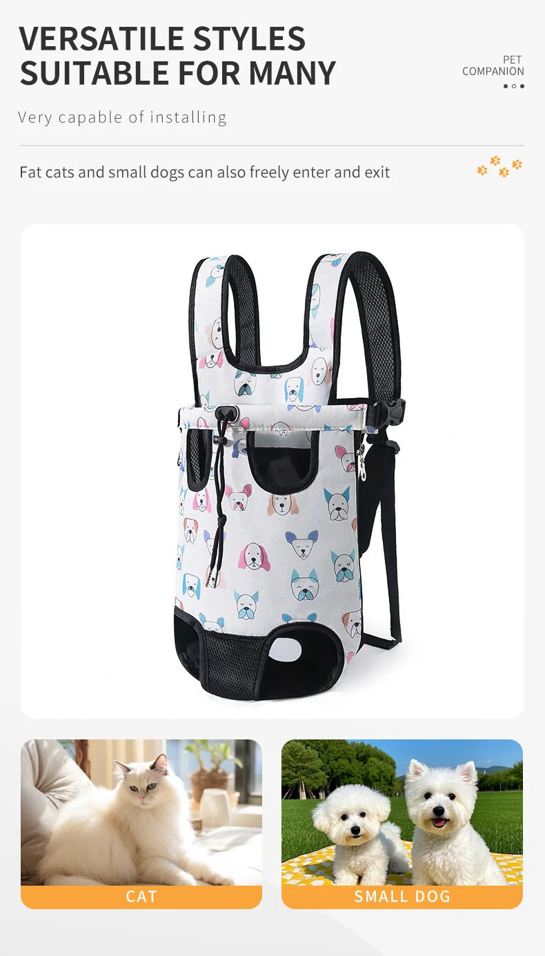 Sac à dos pour animaux de compagnie pour petits chiens et chats, sac de transport pour les voyages en plein air, bretelles réglables mains libres, matériau en denim, porte-animaux