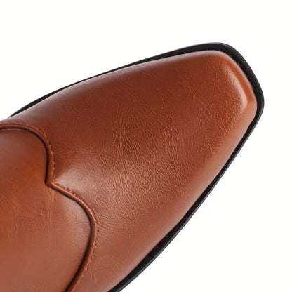 Bottes western rétro noires mi-mollet pour femme à talons épais gothiques, grandes tailles 34-48 777-11