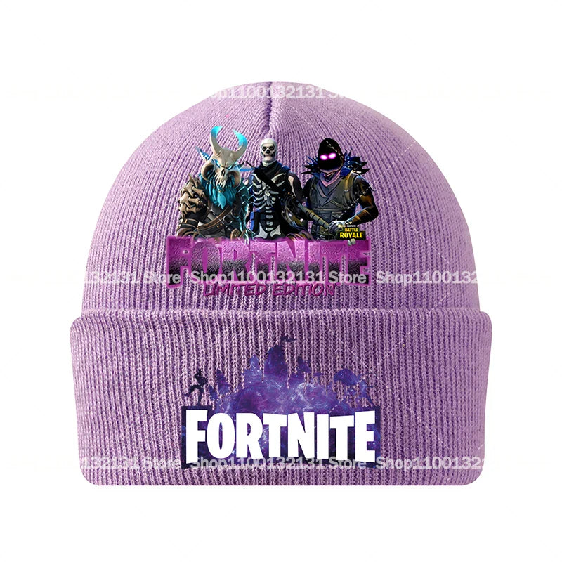 Bonnet tricoté Fortnites Chapeau de dessin animé Jeu Forteresse Nuit Casque Enfant Automne Hiver Bonnets en Laine Chapeau Anime Cadeau Anniversaire Enfant Nouveau