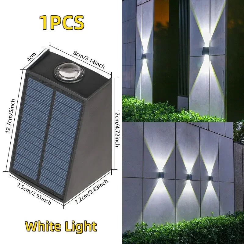 LED lumières solaires extérieur lampe murale à énergie solaire étanche décorations de jardin extérieur lumière du soleil pour rue balcon Villa lampe
