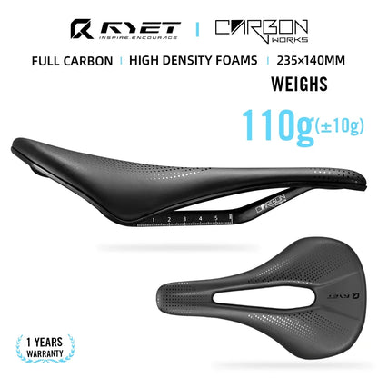 RYET vélo selle en carbone 3D selle imprimée 140mm 7x9mm Rail rond super léger route vtt course vélo siège selles coussin pièces