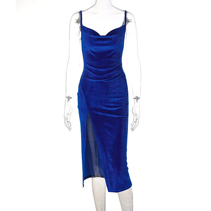 Ele Sexy Women's Spring 2024 Faionable Slim Fit Split Strapl Dr Polyester Fiber mid Waist Gown for Babies