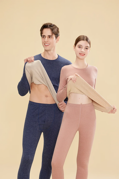 1 ensemble de sous-vêtements thermiques chauds en laine et soie pour femmes, ensembles de vêtements thermiques longs pour l'automne et l'hiver