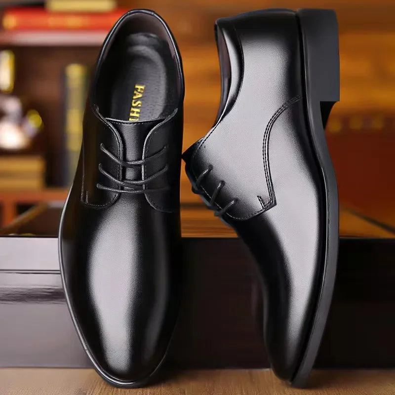 Men's breathable leather shoes, soft leather black shoes, soft sole, best businessman, formal wear, casual, spring and autumn