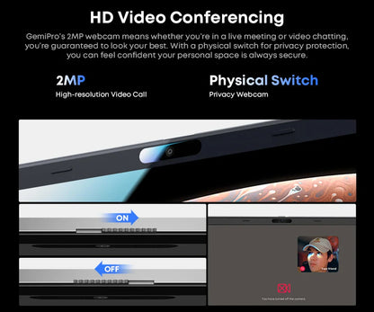 PC portable CHUWI GemiBook Plus Intel N100 Graphiques pour 12ème génération 15.6" 1920*1080P 16 Go RAM 512 Go SSD Avec ventilateur Windows 11