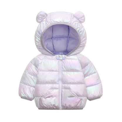 1-6T Hiver Bébé Filles Garçons Vêtements Manteaux Duvet Coton Dessin Animé Capuche Vestes Enfants Combinaison de Ski Salopette Costume de Tout-Petit