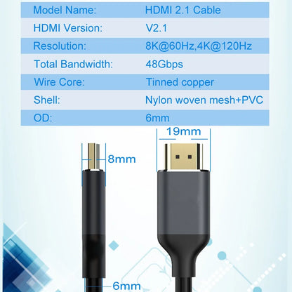 HDMI-compatible 2.1 Cable 8K@60Hz 4K@120Hz HD Splitter ARC Switch Cable for PS PS5 TV Audio Video Cabo Cable