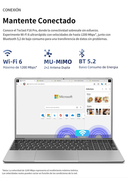 TECLAST F16 Pro 15.6 inch Laptop 16GB RAM 512GB SSD Computers for Intel N95 CPU 1920x1080 IPS Backlit Keyboard Mini-HDMI WiFi 6 USB3.2 F16Pro Notebook