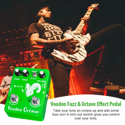 JOYO JF-12 Voodoo Octave Fuzz pédale d'effet guitare à la distorsion et effet octave véritable contournement guitare électrique pédale de basse
