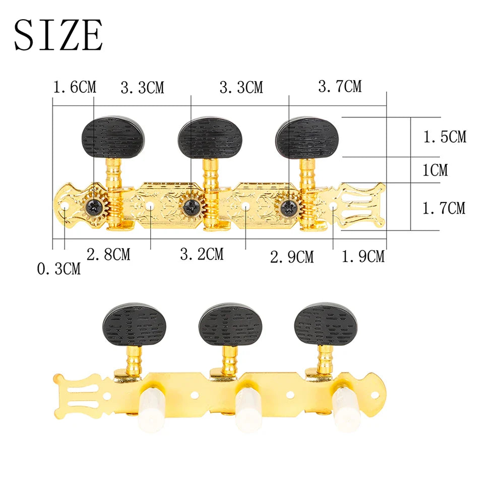 M MBAT 2 pièces chevilles de réglage de cordes de guitare classique têtes de Machine ouvertes en métal doré accordeurs guitare accessoires d'instruments de musique