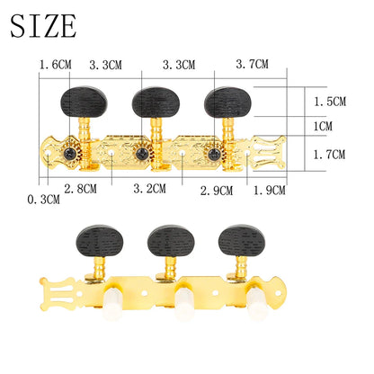 M MBAT 2 pièces chevilles de réglage de cordes de guitare classique têtes de Machine ouvertes en métal doré accordeurs guitare accessoires d'instruments de musique