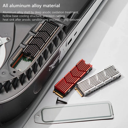 Dissipateur thermique pour SSD NVMe M.2, dissipateur thermique en aluminium pour disque dur M.2 2280 avec pad thermique en silicone pour PC / PS5 SSD PCIE 2280
