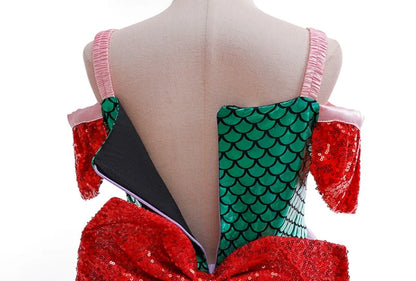 Robe Fille Robe de Princesse Sirène Déguisements pour Enfants Filles Élégante Robe de Performance pour Fête d'Anniversaire Vêtements d'Halloween Noël