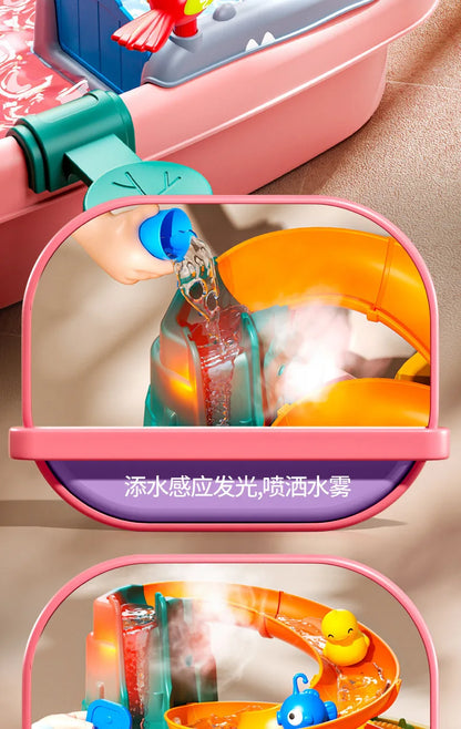 Jouets de cuisine pour enfants électriques amusants jouets de jeu d'eau évier de lavage de vaisselle pêche vaisselle jeu de rôle maison bébé jouet d'éducation précoce