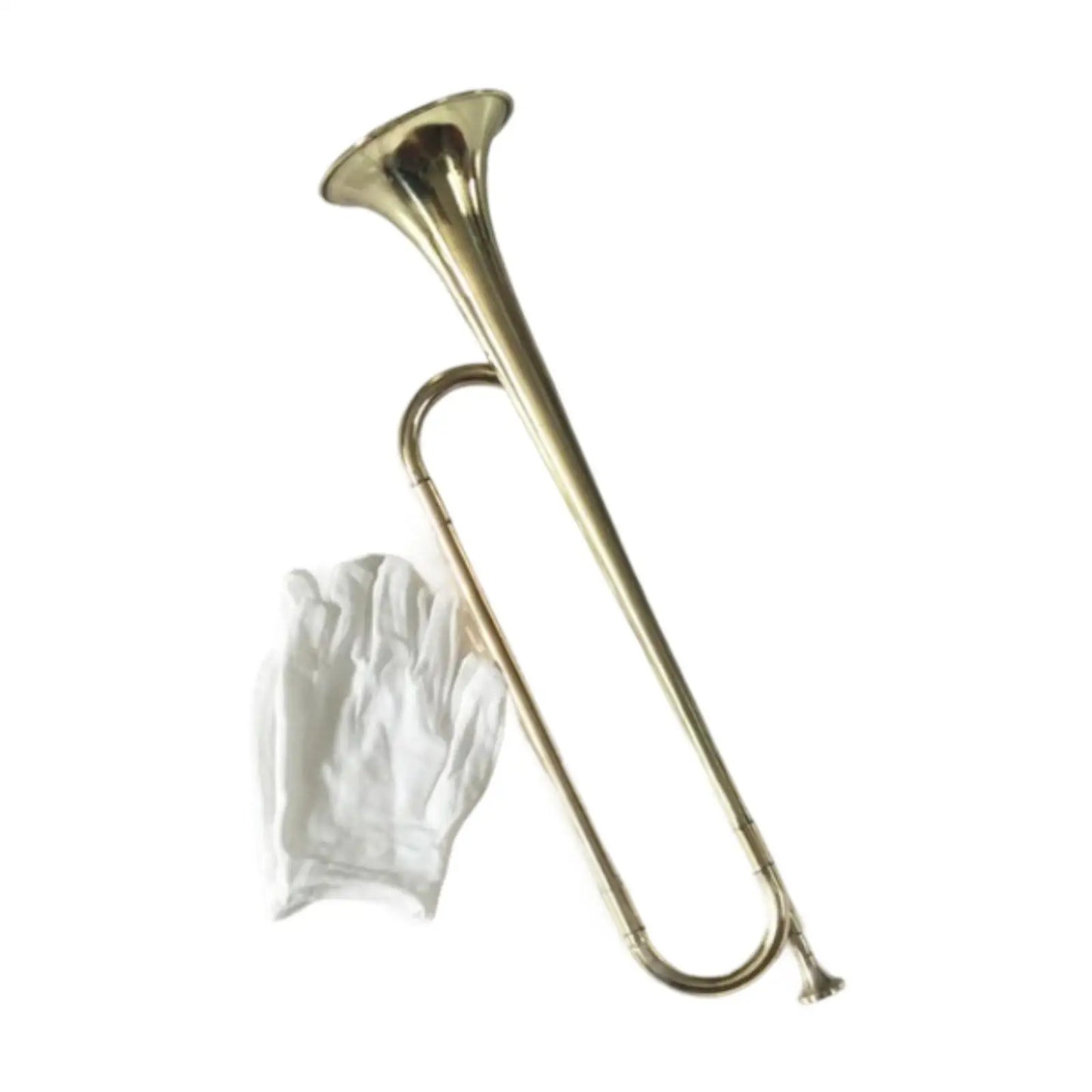 Trompette de cavalerie en laiton doré, Instrument de musique BB Bugle pour atmosphère de Festival