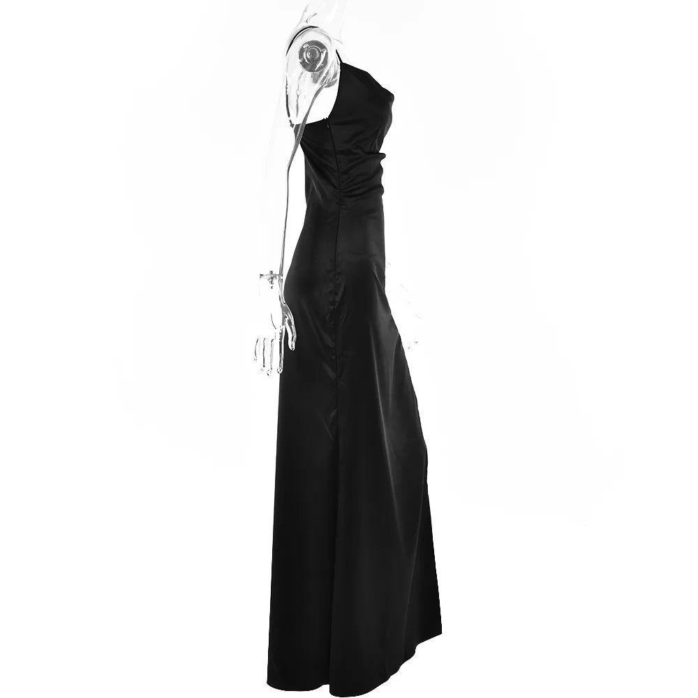 Sexy Backless High Slit Long Dress Camisole Socialite Style Evening Gown for Women New Arrivals
