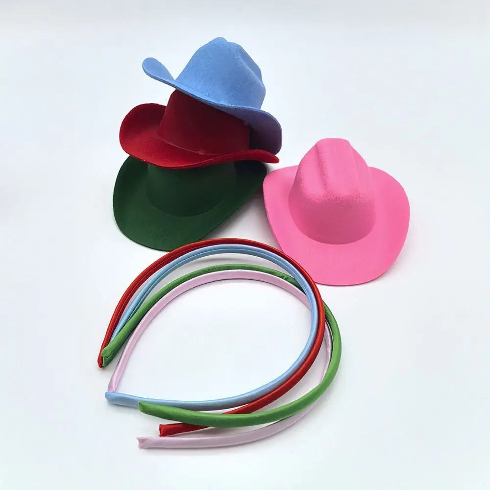 Coiffure Cowboy chapeau bandeau cheveux accessoires chapeaux Cowgirl chapeau cheveux cerceau outils de coiffure fête couvre-chef Festival bandeau