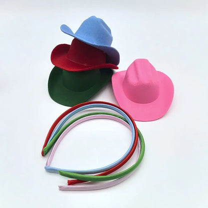 Coiffure Cowboy chapeau bandeau cheveux accessoires chapeaux Cowgirl chapeau cheveux cerceau outils de coiffure fête couvre-chef Festival bandeau