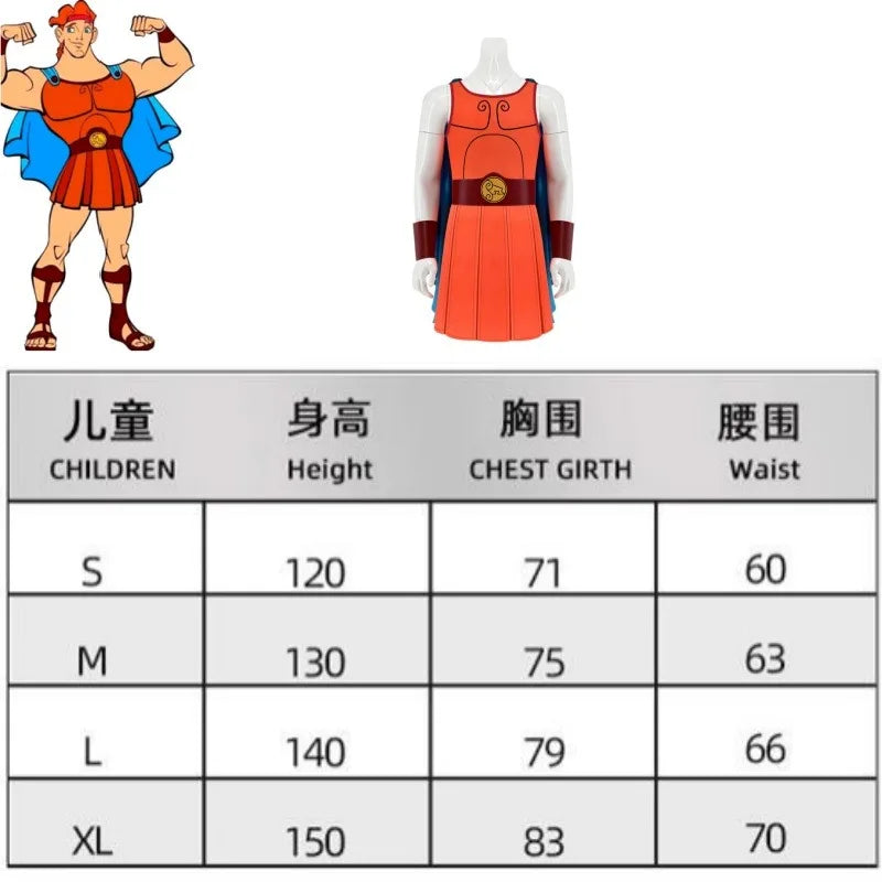 Anime Hercules Cosplay Costume Fancy Dress Up Adult Men Superhero Cloak Cape Uniform Halloween Carnival Stage Performese Clothes