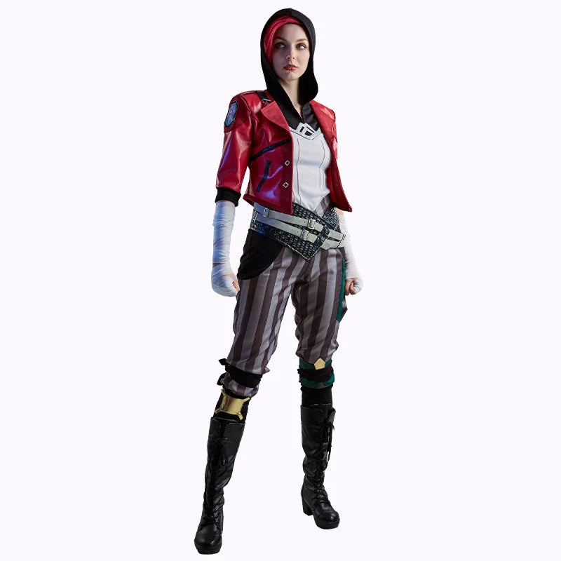 Costume de cosplay LoL Arcane Vi, perruque, uniforme, chaussures, tenues, combinaison d'Halloween et de carnaval pour femmes et hommes, haute qualité