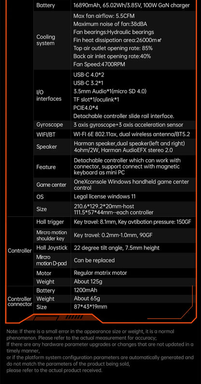 OneXplayer X1 mini AMD AI 9 HX 370 / 8840U 8.8'' 3-In-1 Handheld PC Game Console Laptop Tablet AI Computer Detachable Controller