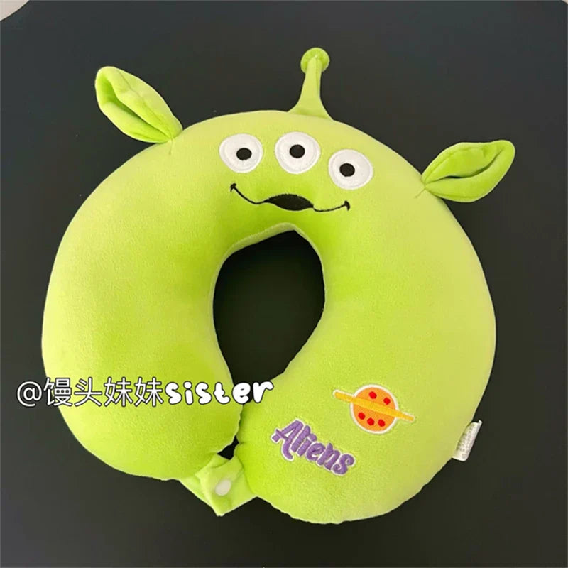 Cartoon Stitch U-shaped Neck Pillow Kawaii Stuffed Anime Comfortable Alien Sullivan Nap Pillow Airplane Travel Pillow Xmas Gifts