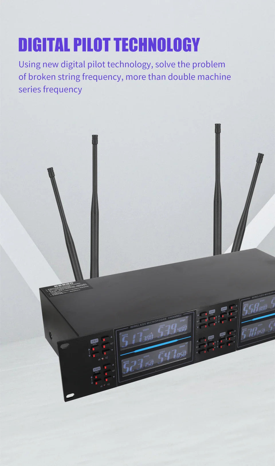 KATELEIYU UHF High end karaoke stage performance, wedding family KTV, party professional 8-channel wireless microphone system