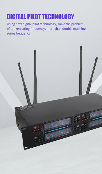 KATELEIYU UHF High end karaoke stage performance, wedding family KTV, party professional 8-channel wireless microphone system