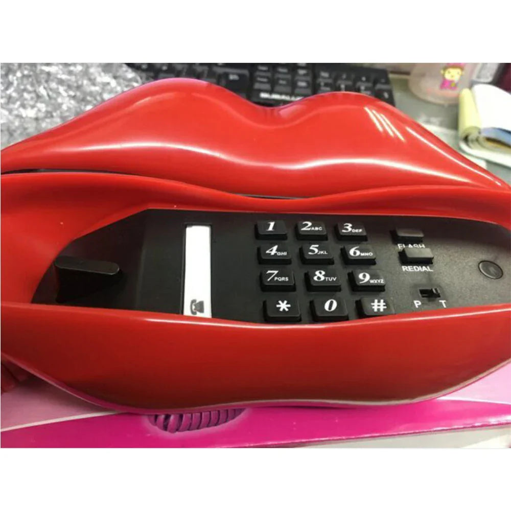 Lips Telephone Multi-Functional Cute Desk Office Landline Phone Home Decoration Set Stylish Household Mouth Shape Telephone New