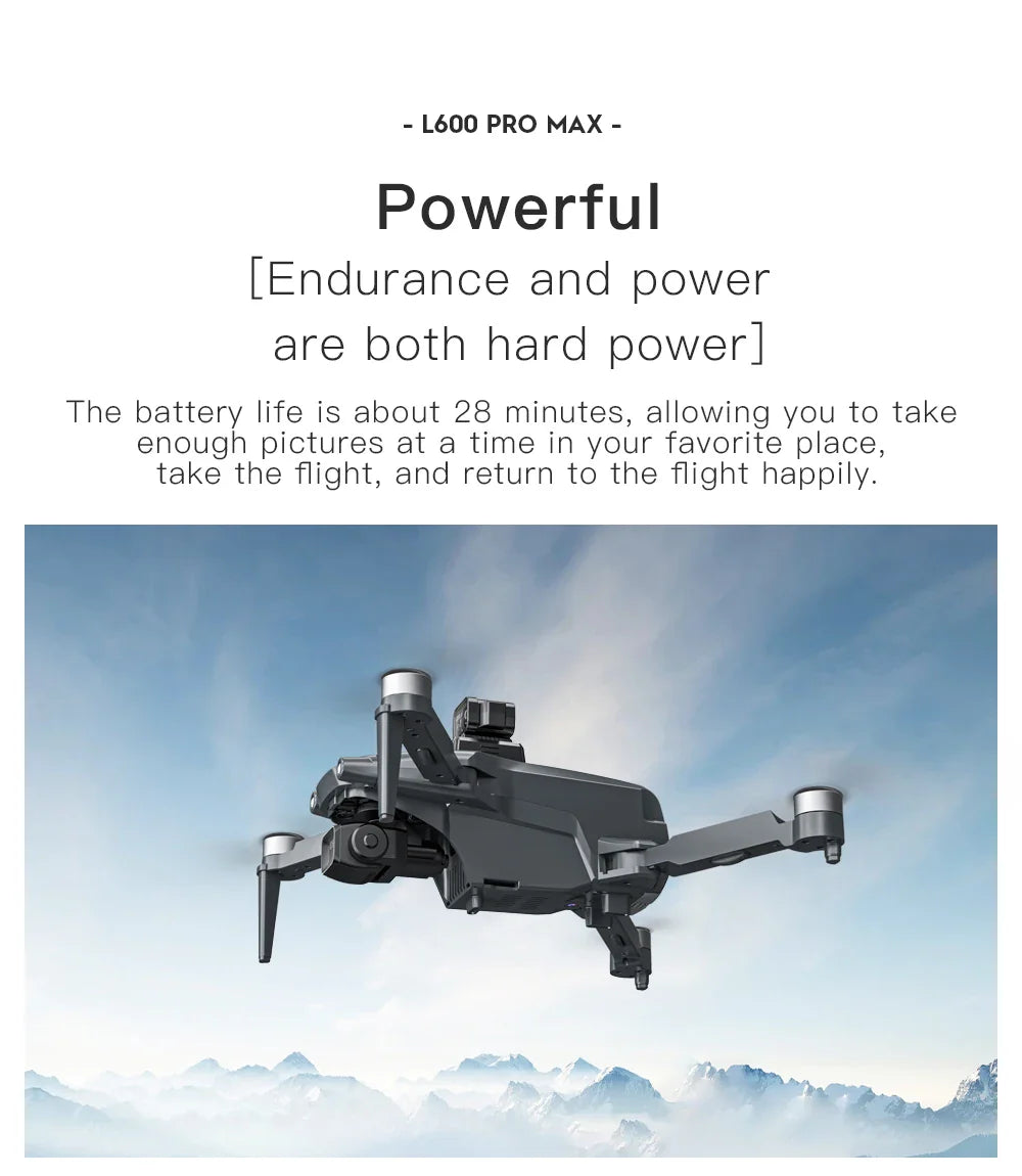 Drone GPS L600 PRO MAX/PRO, caméra HD professionnelle 4K, cardan 3 axes 5G FPV, sans balais, en option, pour éviter les obstacles, quadrirotor