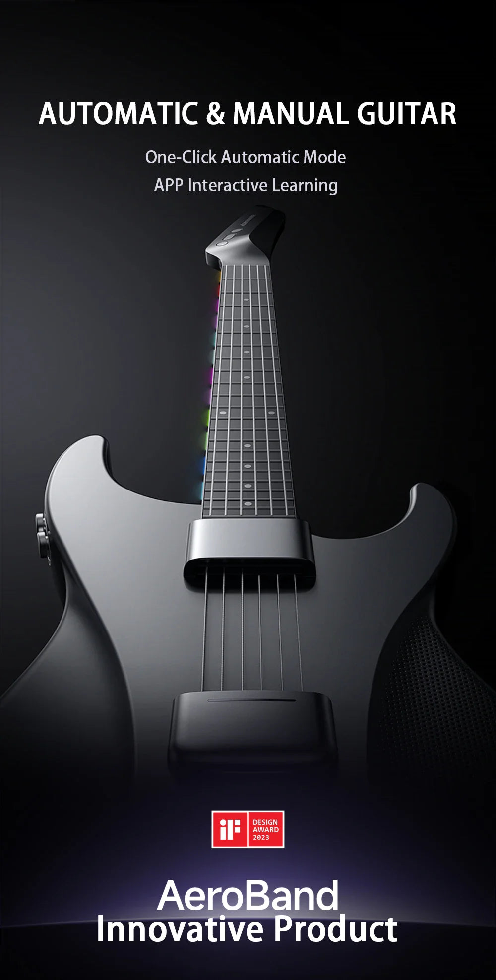 AeroBand – guitare électrique détachable, corde en Silicone indolore, tout-en-un, 9 Styles sonores, basse acoustique avec port micro