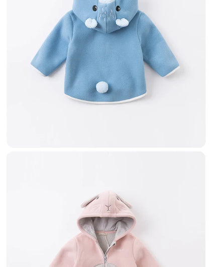 Dave Bella Cute Animal Shape Children Hoodie Cartoon Boys Girls Coat Autumn Warm Hooded Outerwear Toddler Girl Clothes DBX14462