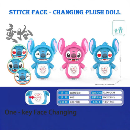 Stitchou Funny Face Changing Toy Automatic Press Switch Expression Changer Stress Relief Fidget Toy For Kids Adults