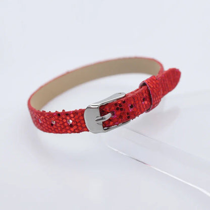 Bracelet à paillettes scintillantes, 8mm de largeur, 21cm de longueur, breloques coulissantes, lettres de l'alphabet, bijoux à bricoler soi-même, cadeau pour femmes et enfants
