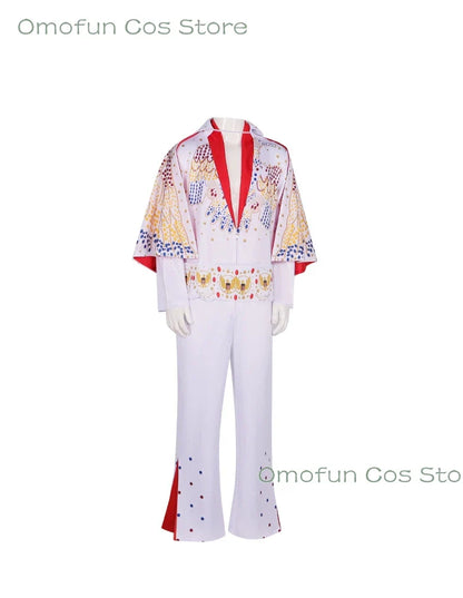 Men Women Elvis Cosplay Costume Wig Rock .Bell-bottoms Flares Dancing Perfermence Uniforms Performance Carnival Party Outfits