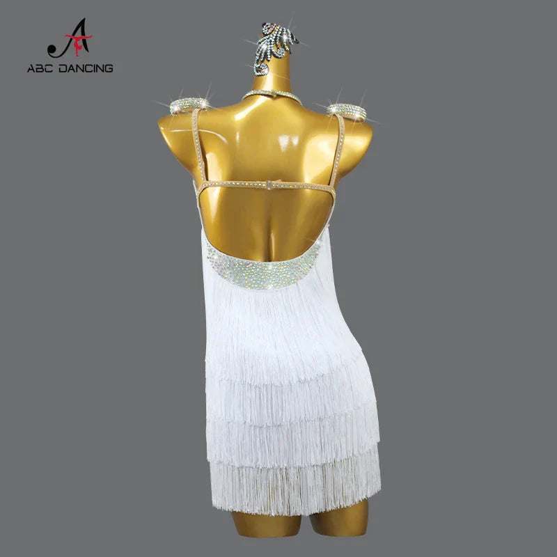 Nouvelle robe de danse latine pour femmes 2026, tenue d'entraînement de danse de salon, costume de bal féminin, jupe courte sexy pour salsa, jupe adulte, tenue de sport