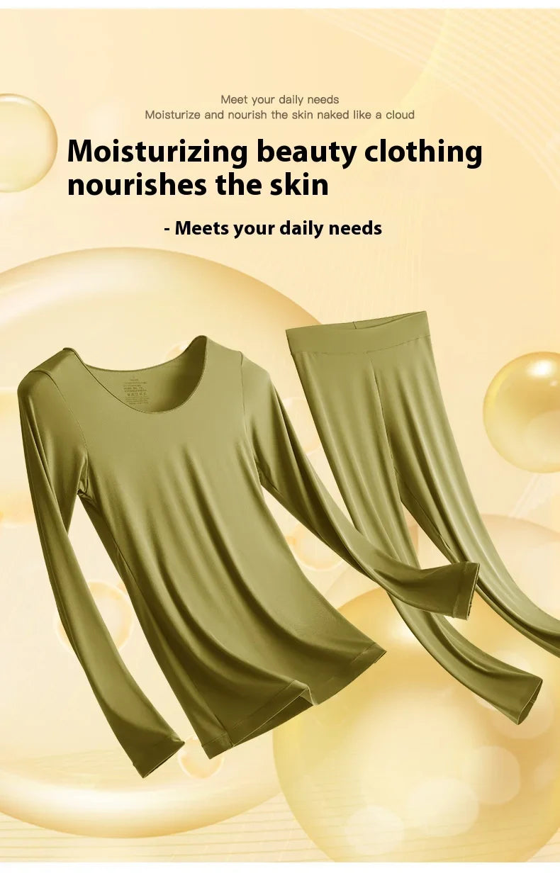 Seamless women's thermal underwear set women's first layer thermal top long johns 2-piece suit winter thermo clothing ladies slim