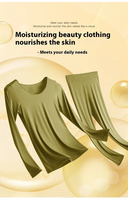Seamless women's thermal underwear set women's first layer thermal top long johns 2-piece suit winter thermo clothing ladies slim
