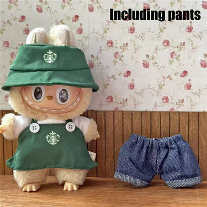 Tenue de travail Vêtements pour poupée Labubu Mode Café Fast-food Frites Hamburgers Tenue Vêtements Accessoires Cosplay