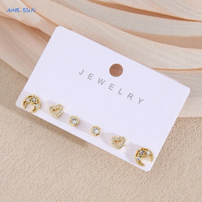 MHS.SUN-Ensemble de Boucles d'Oreilles Creuses en Forme de Cœur, pour Femme et Fille, 3 Paires
