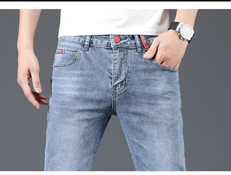 Jean skinny homme polaire hiver chaud uni coréen tendance slim pantalon denim homme épaissi extensible coupe crayon vêtements homme