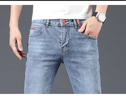 Jean skinny homme polaire hiver chaud uni coréen tendance slim pantalon denim homme épaissi extensible coupe crayon vêtements homme