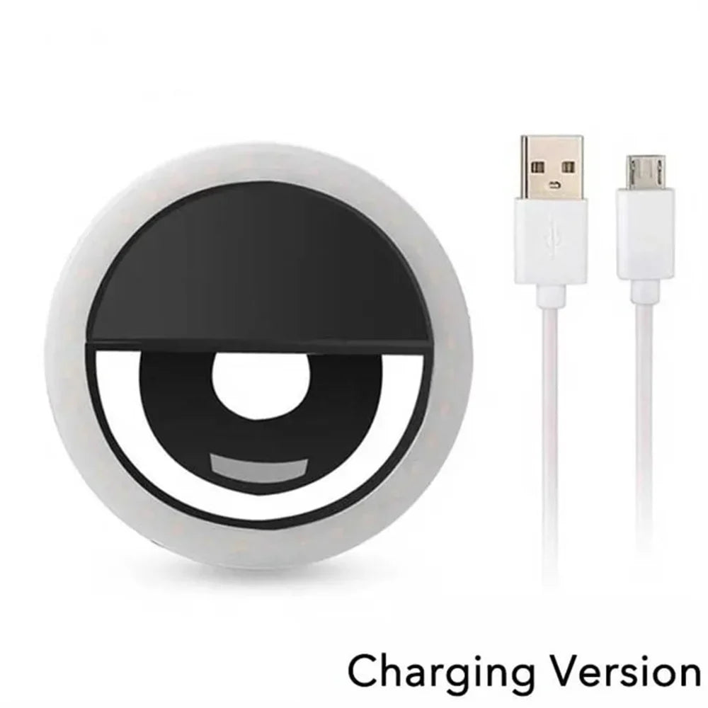 Lampe LED portable avec chargeur USB pour objectif de téléphone, anneau lumineux pour Selfie, diffusion en direct, vidéo, lumière d'appoint pour tous les smartphones