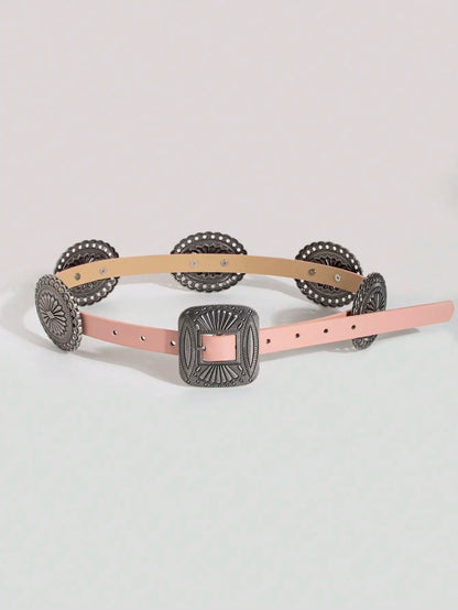 Ceinture robuste en métal sculpté pour femmes, 1 pièce, Style Punk, accessoire Cowboy Cowgirl, Boho